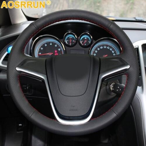 For Opel Mokka Astra G H Zafira A Car accessories Leather Hand-stitched Car Steering Wheel Covers