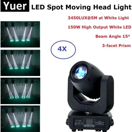 DMX LED Spot Moving Head 150W White LED Moving Head Party Light Perfect For DJ Stage Party Concert Event Lighting Disco Light