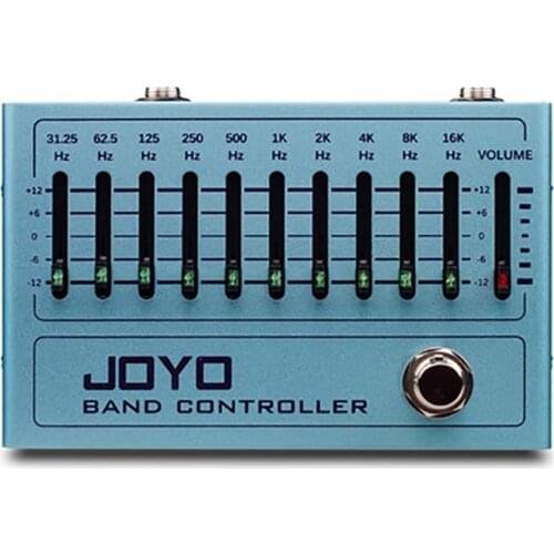 JOYO 10 Band EQ Pedal EQ Equalizer Pedal Guitar Band Controller for Electric Guitar Bass 31.25Hz to 16kHz Pedal True Bypass