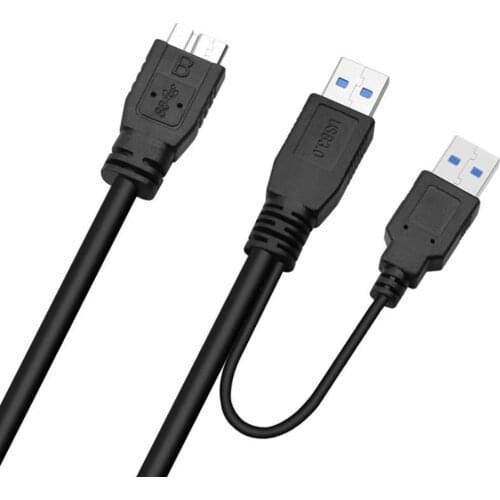 USB 3.0 A to Micro B Adapter Cable USB 2.0 Power Supply Cord for Hard Disk SSD
