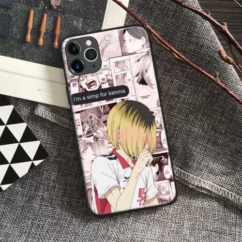 Kenma Kozume Haikyuu!! Anime Soft Silicone Glass Phone Case for IPhone SE 6s 7 8 Plus X Xr Xs 11 12 Mini Pro Max Samsung