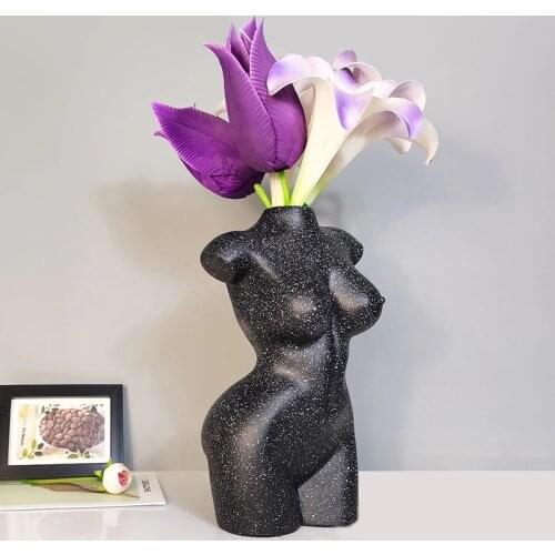 Creative Body Art Design Flower Vase Nordic Living Room Dried Flower Plant Pot Nude Female Sculpture Home Decoration Ornaments