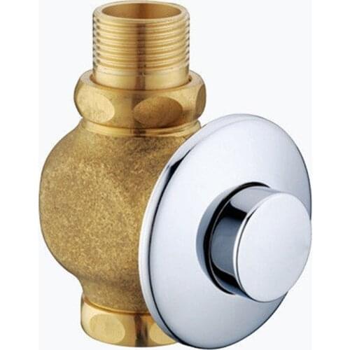 Round Toilet Flush Valve Manual WC Squat Pan Brass Valve Self-closing Flush Time-extended Press Type Delay Urinal Components