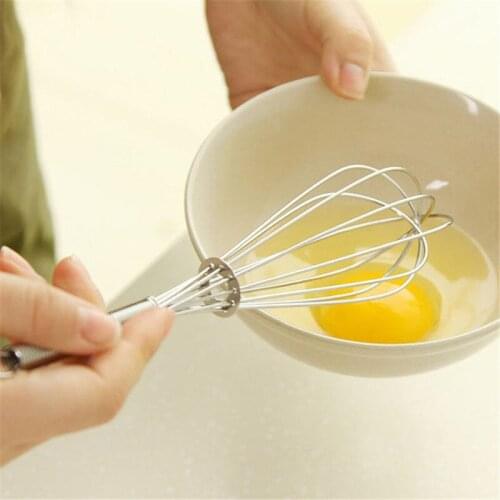 1Pcs Kitchen Tool Stainless Steel Whisk Stirrer Mixing Mixer Egg Beater Foamer Rotate Hand Push Whisk Stiring Tool