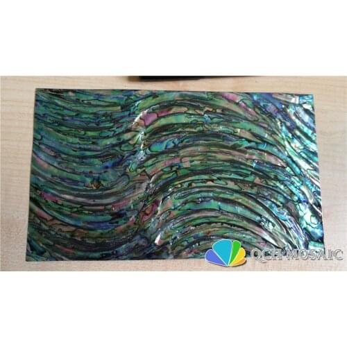 Green abalone paua shell mother of pearl laminate sheet for musical instrument and wood inlay black back qch121 10pcs/lot