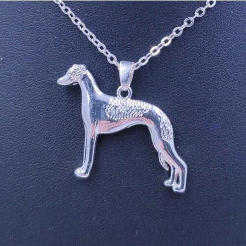 Cute Whippet Necklace Dog Animal Pendant Gold Silver Plated Jewelry For Women Male Female Girls Ladies Kids AKC N065