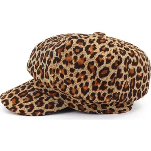 Fashion New Thickened Women Newsboy Caps Lady Euro-American Painter Hat Leopard-print Berets for Female Girls GH-997