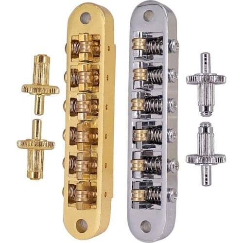 2 Pcs Tune-O-Matic Electric Roller Saddle Bridge Lp Electric Guitar Bridge From Korea Gold & Silver