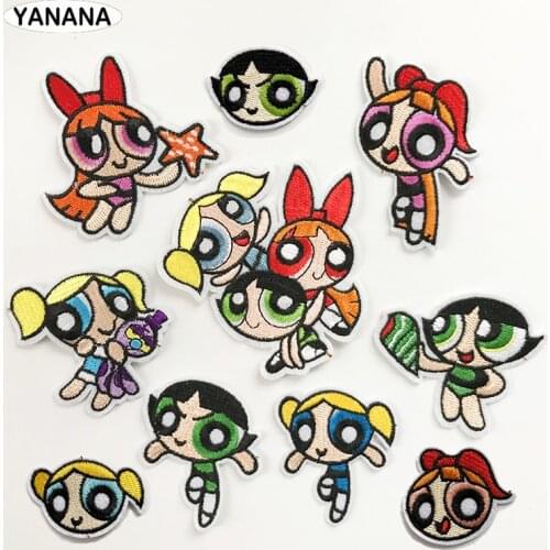 Cartoon lovely girls Iron on Embroidered Cloth Patch For Girls Boys Clothes Stickers Apparel Garment Accessories