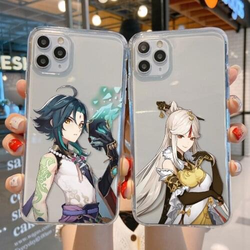 Soft TPU Case For iPhone 12 Pro Max XR X XS SE 2020 7 8 6 Plus 5 S Couqe For iPhone 11 Pro Max Genshin Impact Anime Phone Cover
