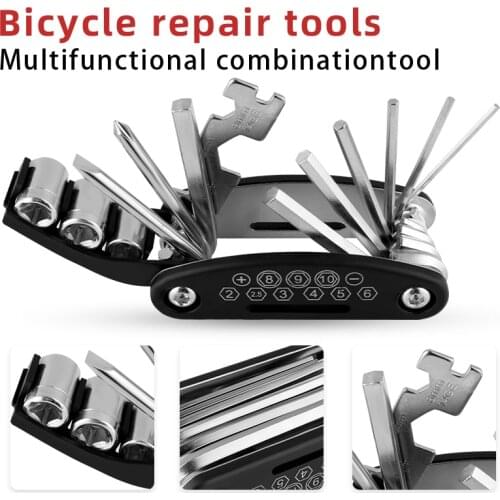 Bicycle Bike Tools Repairing Set 15 In 1 Bike Repair Tool Kit Wrench Screwdriver Chain Carbon steel bicycle Multifunction Tool