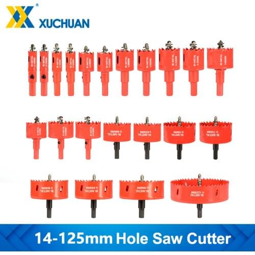 Metal Hole Saw Set HSS Drill Bit 14-125mm Carbide Tip For Metalworking Tools Hole Cutter Drilling Core Drill Bits