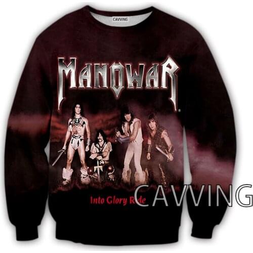 New Fashion Women/Mens 3D Print Manowar Band Crewneck Sweatshirts Harajuku Styles Tops Long Sleeve Sweatshirts