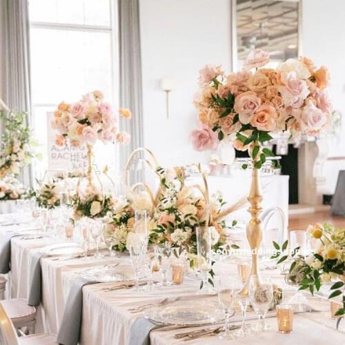 Wedding White Pink Silk Flower stand Round Kissing Ball Centerpiece For Wedding Centerpiece Decorative