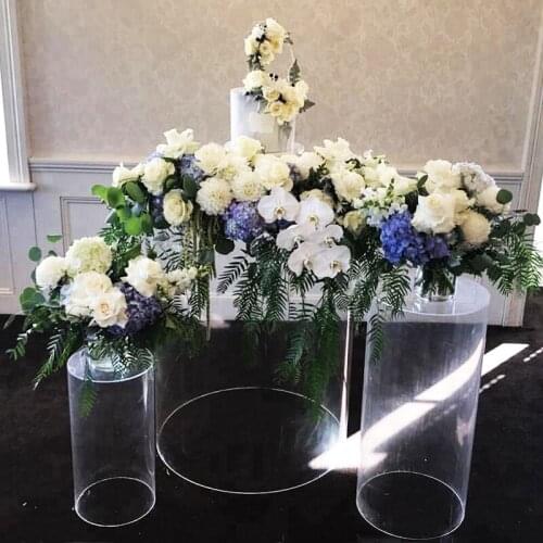 Clear Wedding Tube Stand Transparent Acrylic Display Acrylic Flower pillar floral Stand for wedding stage
