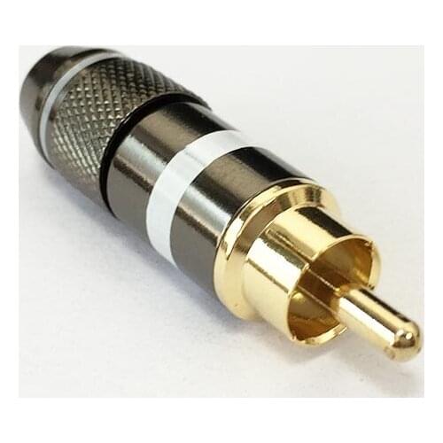 RCA audio video connector soldering male plug copper goldplated for DVD AV TV