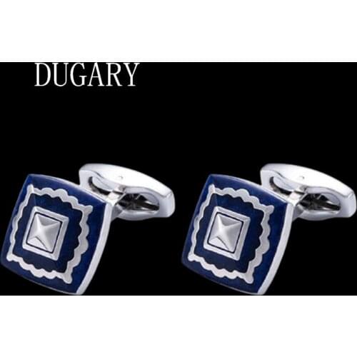 DUGARY Luxury shirt cufflinks for mens cuff buttons cuff links High Quality Square ceramics wedding abotoaduras Jewelry gemelos