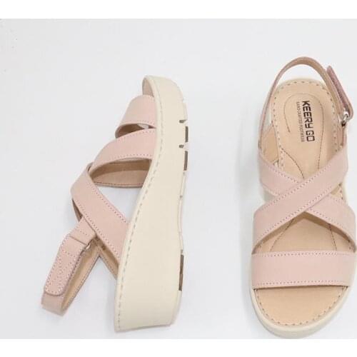 New summer womens sandalsUltra light high heel sandalsRoman wedge sandals for womenThick bottom leather air cushion sandals