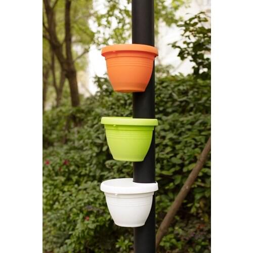 3 Terracotta Effect DRAIN PIPE FLOWER PLANT POTS Tubs Drain Pipe Garden Planters