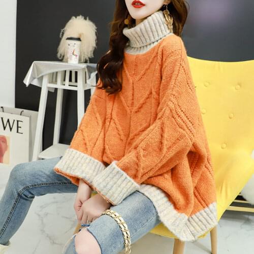 New winter high neck sweater with plush / no fleece for women
