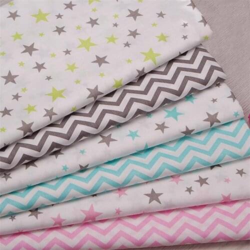 Stars Wave Printed Fabric DIY Handmade Sewing Quilting Fat Quarters Patchwork Cloth For Baby Children 50cmx160cm