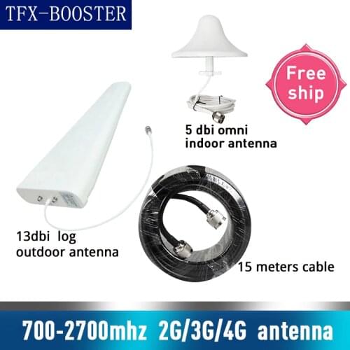 Outside 13dbi Log antenna CDMA UMTS GSM 700~2700 mhz Gain 13db For Cell Phone Booster Repeater 5dbi Omni Antenna With 2m Cable
