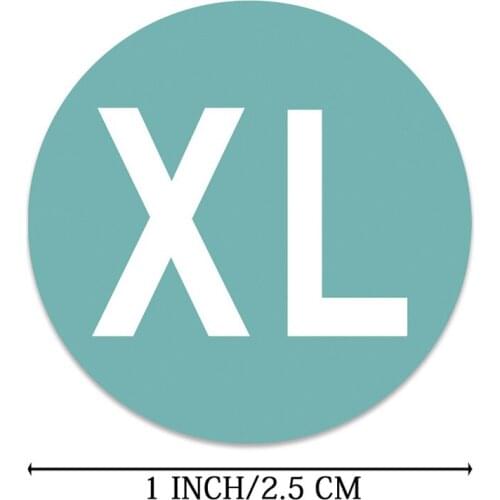 500PCS/roll 2.5cm XS to XXL Sizes Colorful Round Self-Adhesive Size Labels Stickers For Clothing Pants Decoration Tags