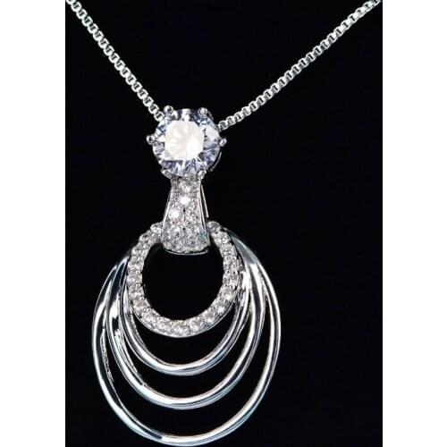 YPAY8 Fashion 925 sterling silver Ladies Top Quality For Women Golden rose gold three circles Party Details Necklace Jewelry