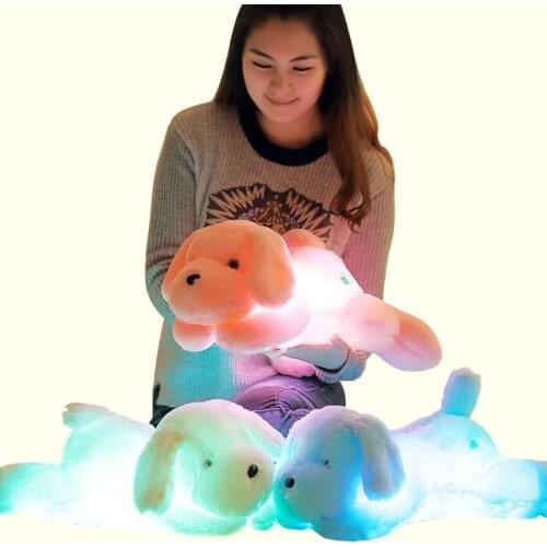3 Colors 1PC 50cm Colorful LED Glowing Dogs Luminous Plush Dog Stuffed Plush Toys For Kids Toys