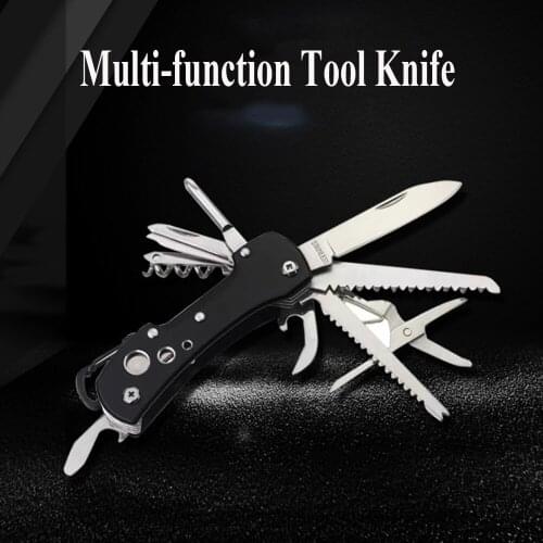 12 in 1 EDC Tools Outdoor Foldong Pocket Knife Multifunctional Camping Tool Mini Utility Military Knives Box Cutter Dropshopping