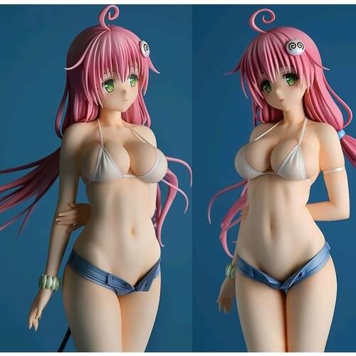 1 To LOVE Tit Lala Satalin Deviluke Beach Bikini Pink Long Hair 21cm PVC Sex Girl Anime Adult Game Figure Toy Gift