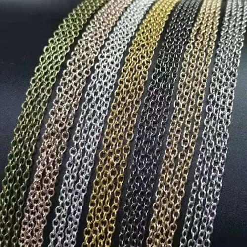 3m/lot 7Colors Necklace Chains Bulk For DIY Jewelry Making Materials