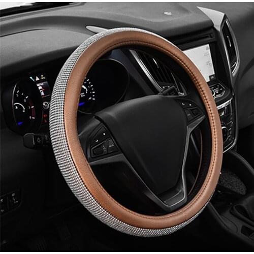 Car Steering Wheel Protector Cover Creative Cute Crystal Diamond Protector Splicing Rubber Inner Ring Environmentally Friendly