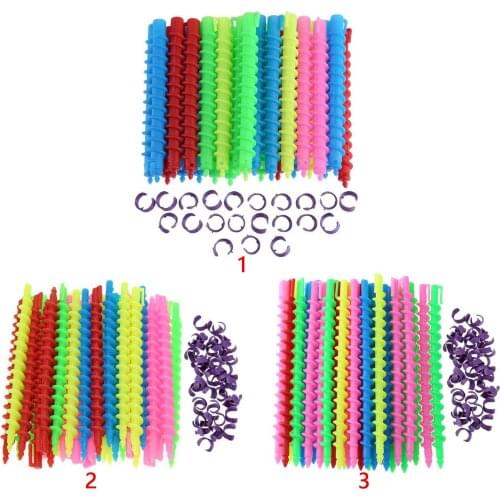 40pcs Long Spiral Hair Curlers No Heat Spiral Curls Styling Rollers Accessories for Home Salon DIY Hairstyling Random Colors