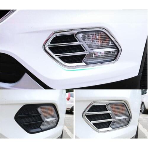 For Ford Escape / Kuga 2017 2018 Front Fog Light Cover Chrome Lamp Cover 1 Pair