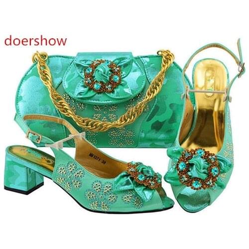 Doershow Shoes and Bag African Shoe and Bag Set Italian Matching Shoe and Bag Set Summer African Style Shoes and Bag !Sbf1-38