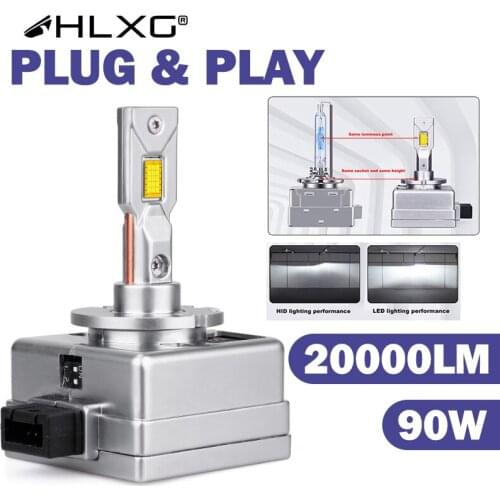 HLXG D1S D2R D3R D4R D5S D2S D3S D4S D1R D8S Headlight CanBus No Error LED Auto Bulb White 90W LED Lamp Conversion Kit Car LED