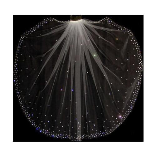 New White Sequin Wedding veil vail bridal veils With Comb