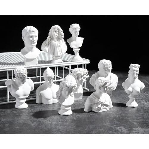 Greek Mythology Figurine Portraits Bust Mini Gypsum Statue Drawing Practice Crafts Plaster Sculpture Nordic Home Decor