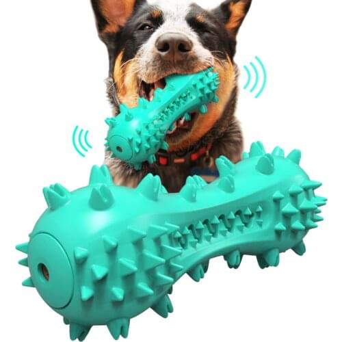 Pet Dog Dumbbell Toys TPR Molar Stick Resistant Bite Bone Pet Tooth Cleaning Dog Chew Toy Ball Dog Interactive Training Supplies
