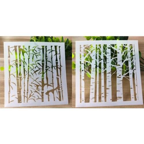 2pc DIY Reusable Plant Stencil For Wall Painting Scrapbooking Stamping Stencil Bullet Journ Embossing Paper Card Flower Template