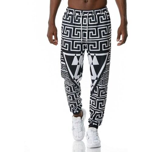 Men Costume Ethnic Style Retro European and American Fashion Printed Casual Pants Pattern Mens Trousers