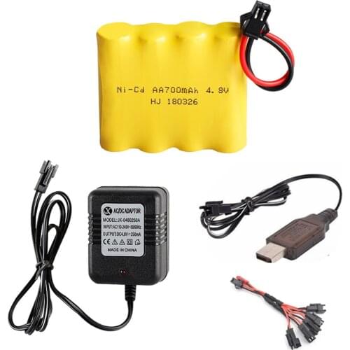NI-CD 4.8V Rechargeable Battery 4 * AA 700mah With USB Charger For Rc Toys Cars Tank Robot Boats Guns Parts 4.8V 700mah and USB