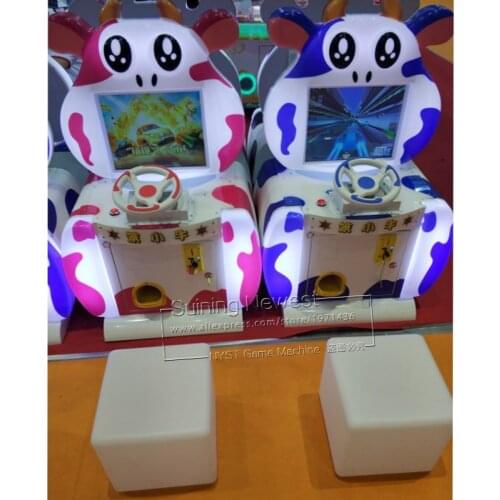 2019 New Design GTI Amusement Park Equipment Mini Cow Token Coin Operated Simulator Drive Car Racing Video Arcade Game Machine