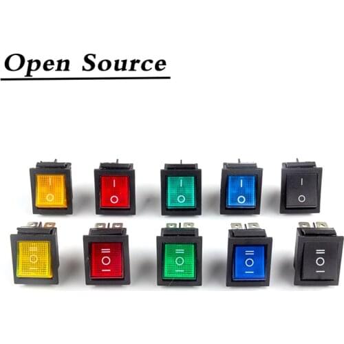 Self-locking/Latching Rocker Switch Power Switch I/O On-OFF On-OFF-On 4 Pins 6 Pins with Light 16A 250VAC 20A 125VAC KCD4