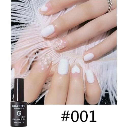 GRATTOL professional Nail Art Tips Design Manicure 001 white Color UV LED Soak Off DIY Paint Gel UV Gel Nail Polishes