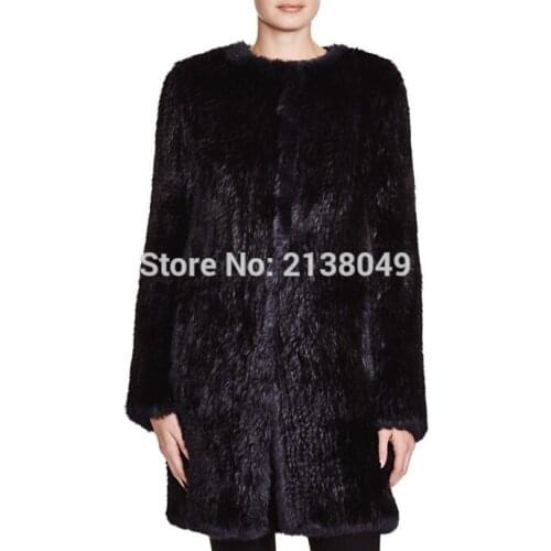 SF0031 Hot New Arrival Soft Feel Knitted Natural Fur Coats Real Rabbit Fur Jackets