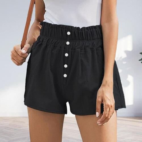 New Fashion 4 Color Women Fashion Shorts A-line Wide Leg Summer Popular Solid Color High Waist Buttons Casual Shorts шорты