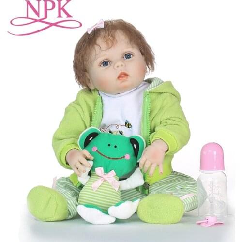 NPK 57CM full body silicone reborn babies full body soft real gentle touch bonecas reborn cut bebe dolls hot toys for kids