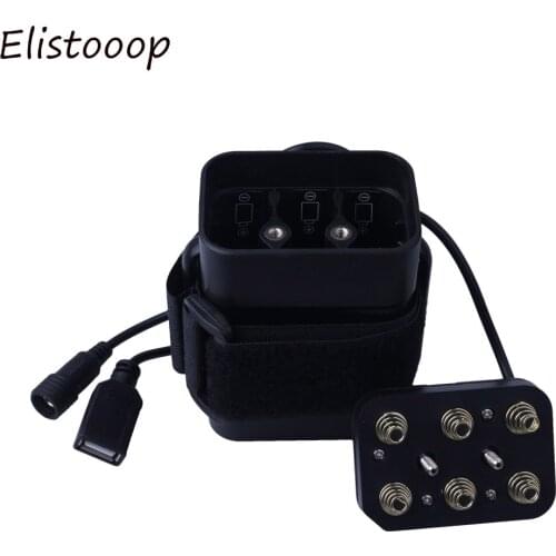 Elistooop Waterproof DC 8.4V USB 6x 18650 Battery Storage Case Box Holder For Bike LED Light Cell Phone